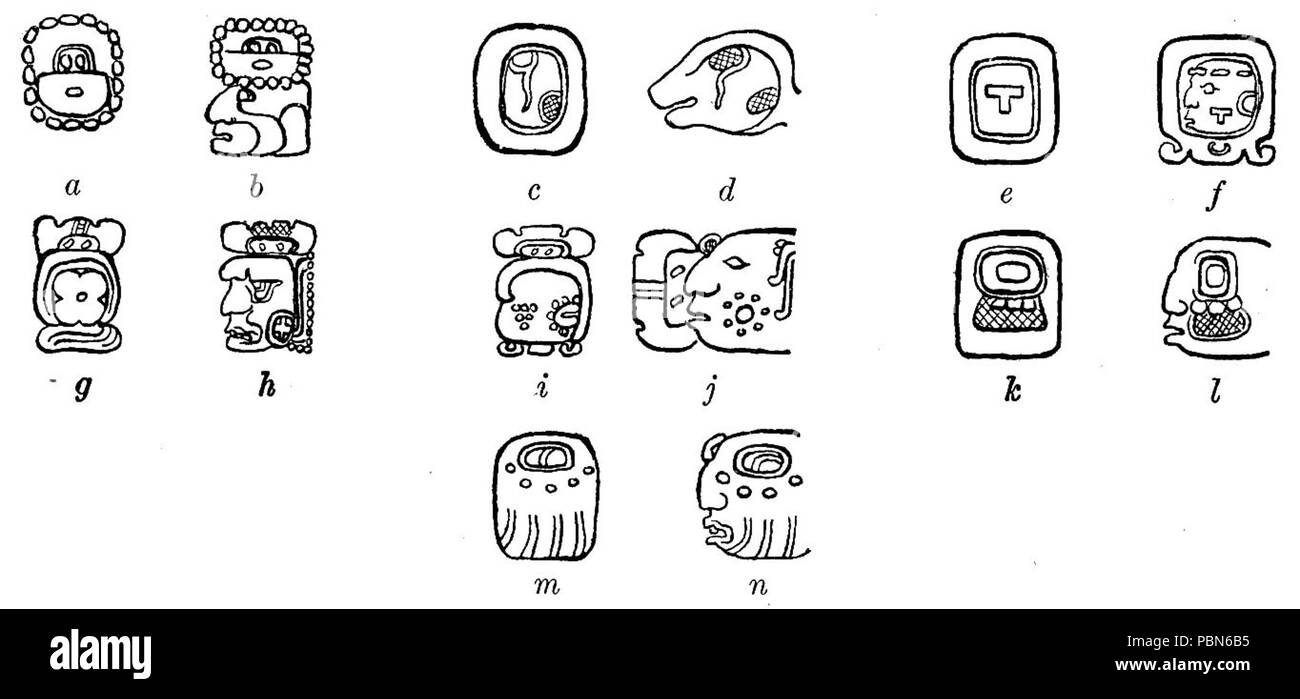 1009 hiéroglyphes mayas Fig 11 Banque D'Images