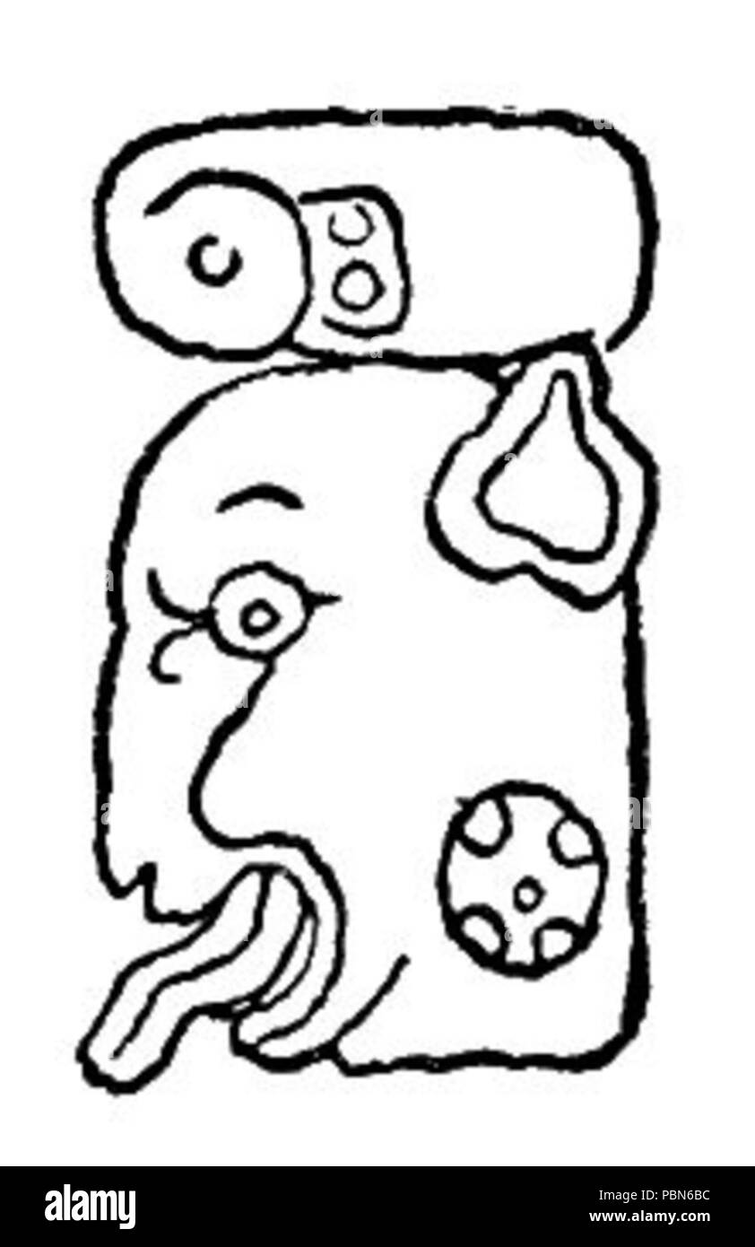 1009 hiéroglyphes mayas Fig 18 Banque D'Images