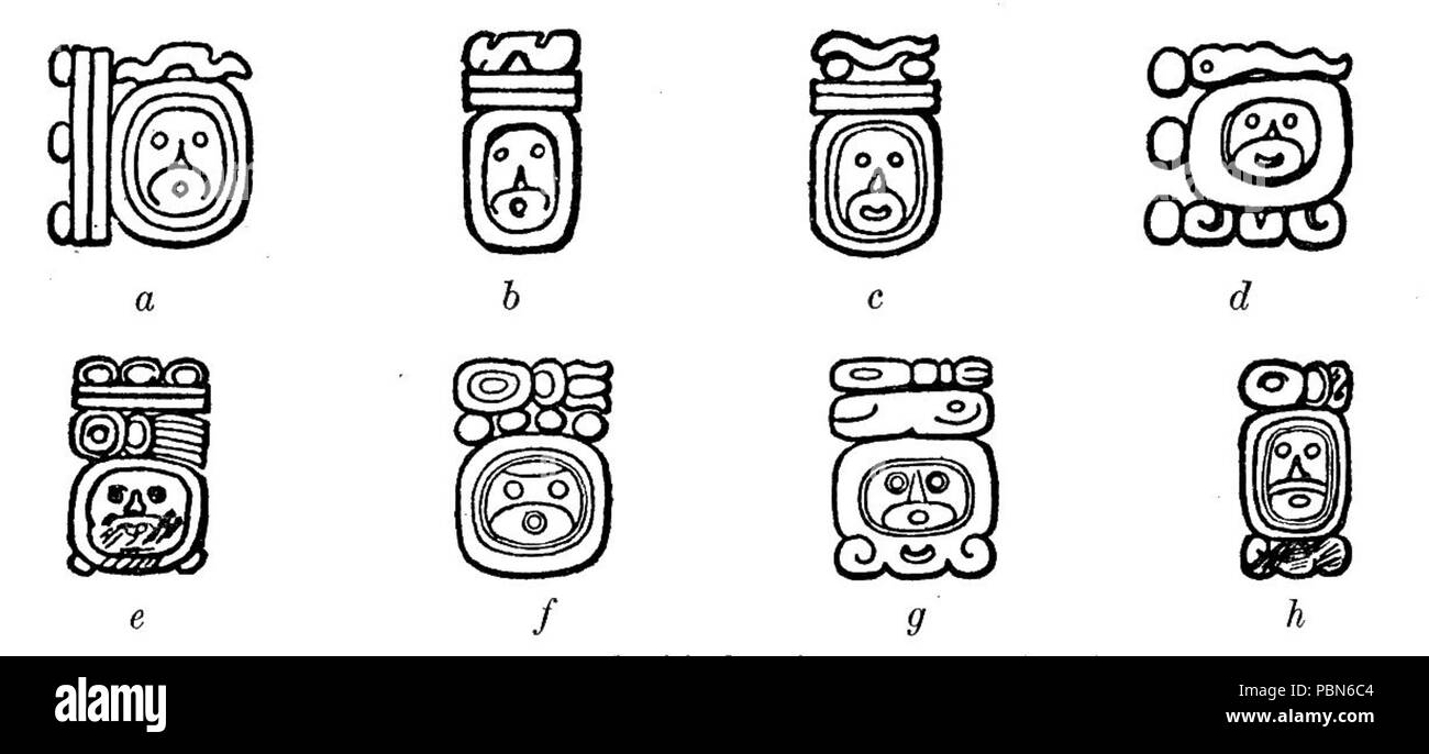 1009 hiéroglyphes mayas Fig 38 Banque D'Images