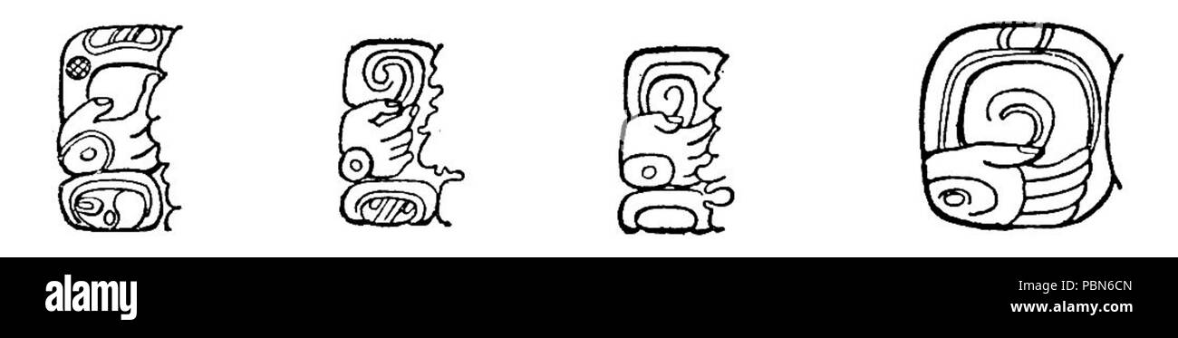 1009 hiéroglyphes mayas Fig 54 Banque D'Images