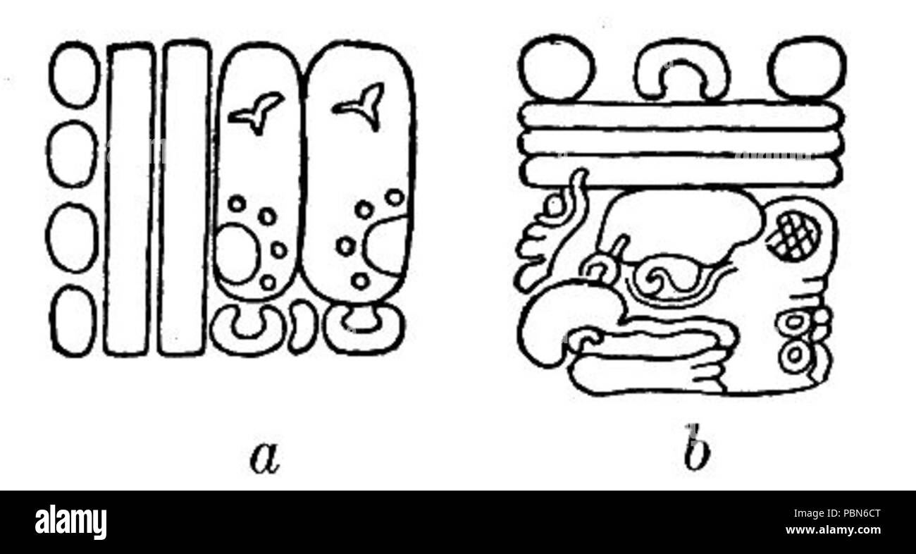 1009 hiéroglyphes mayas Fig 57 Banque D'Images
