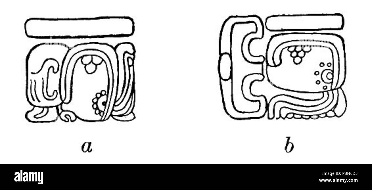 1009 hiéroglyphes mayas Fig 67 Banque D'Images
