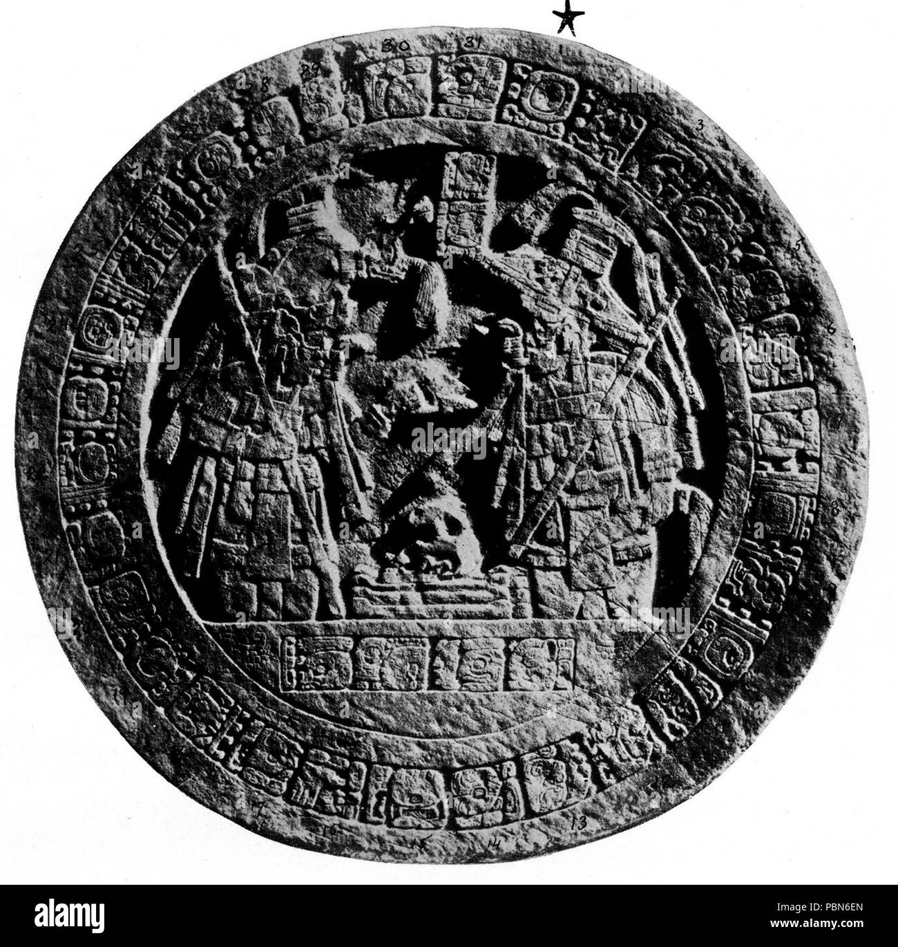 1009 hiéroglyphes mayas Planche 25 Banque D'Images