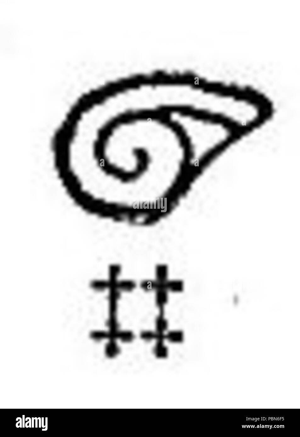 Hiéroglyphes Mayas 1009 Sidenote 100b Banque D'Images