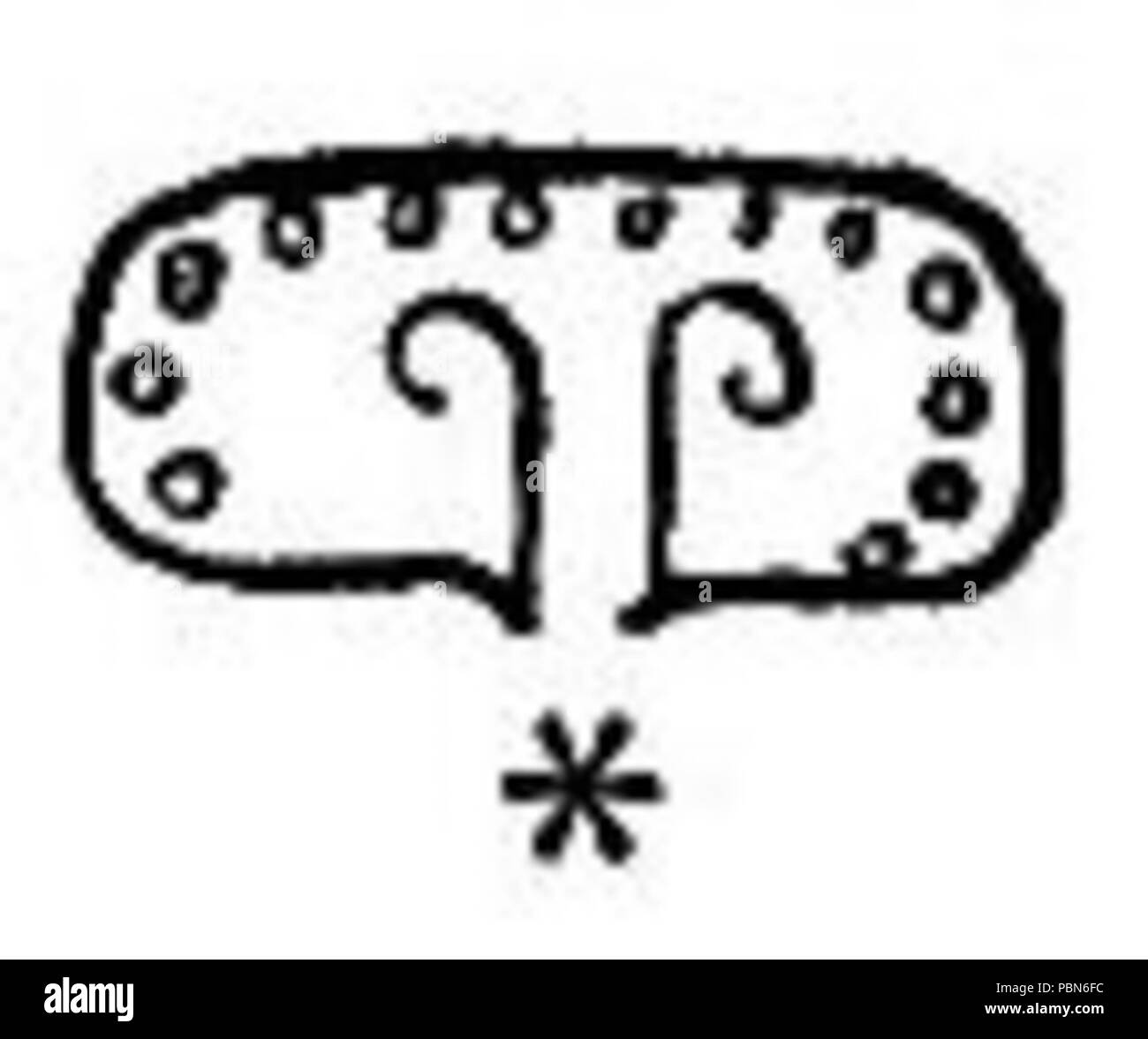 Hiéroglyphes Mayas 1009 Sidenote 119 Banque D'Images