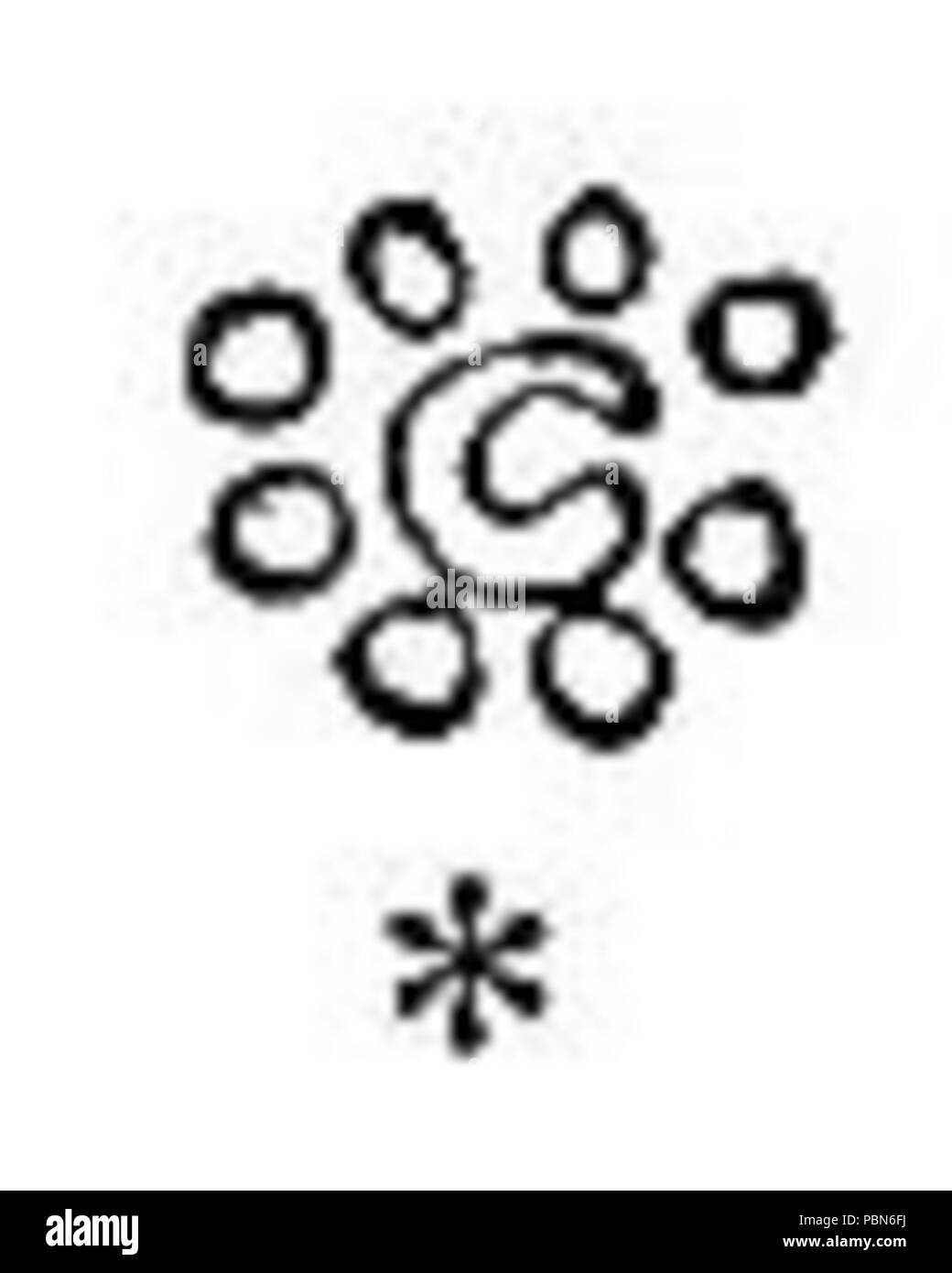 Hiéroglyphes Mayas 1009 Sidenote 166 Banque D'Images