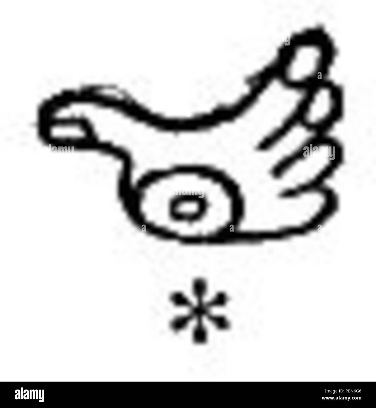 Hiéroglyphes Mayas 1009 Sidenote 68 Banque D'Images