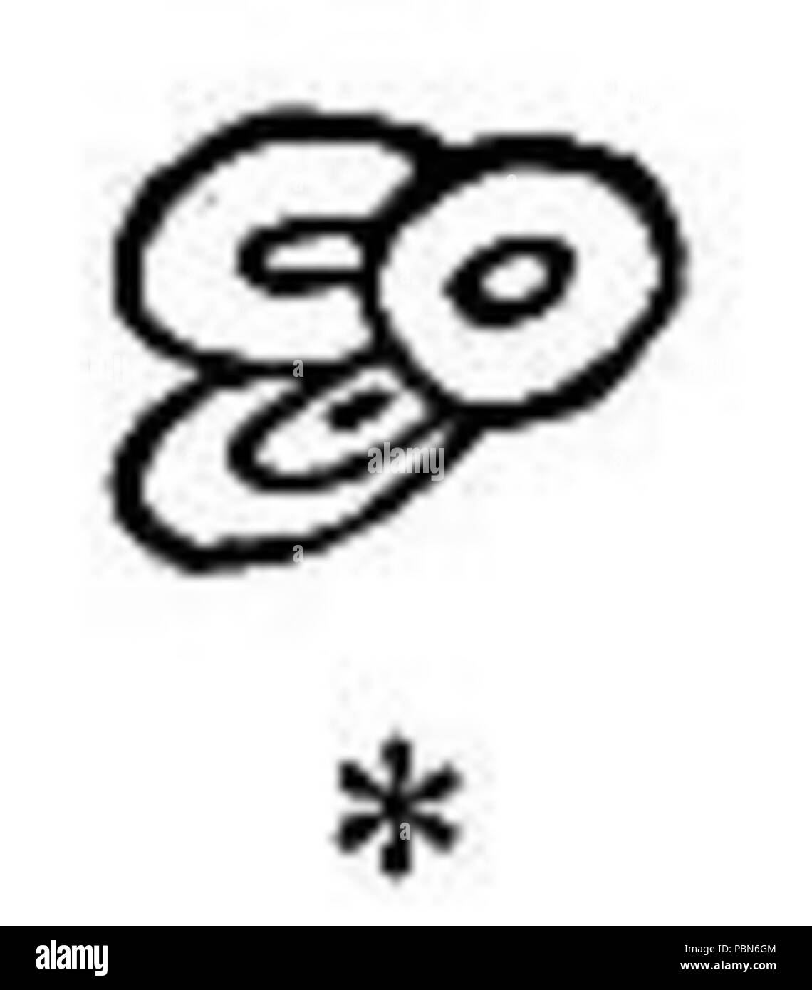 Hiéroglyphes Mayas 1010 Sidenote 97a Banque D'Images