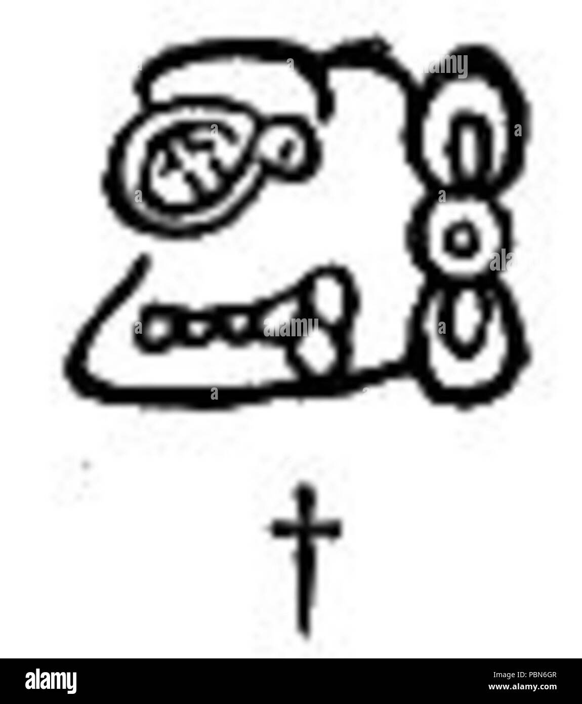 Hiéroglyphes Mayas 1010 Sidenote 96b Banque D'Images