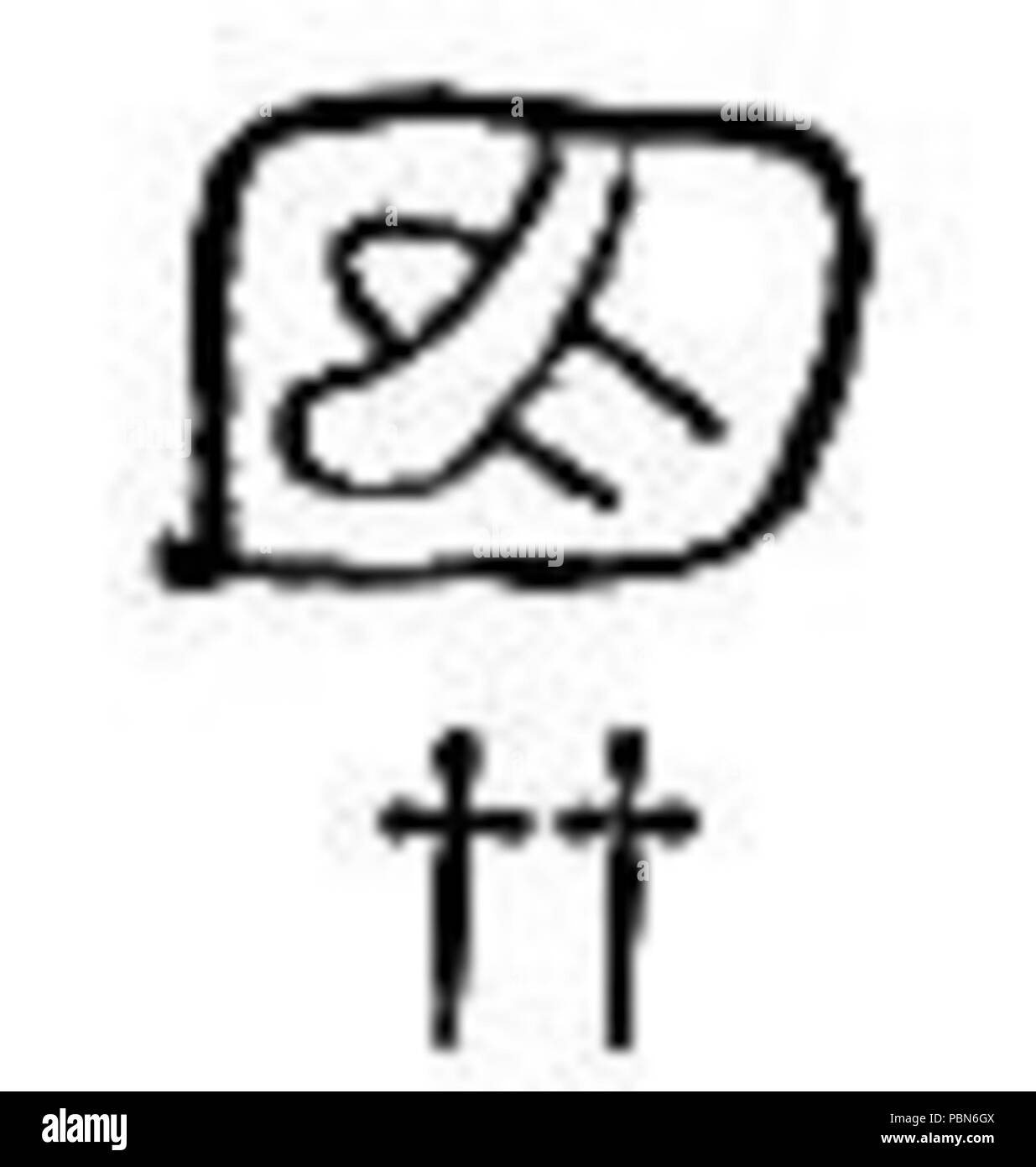 Hiéroglyphes Mayas 1010 Sidenote 99b Banque D'Images