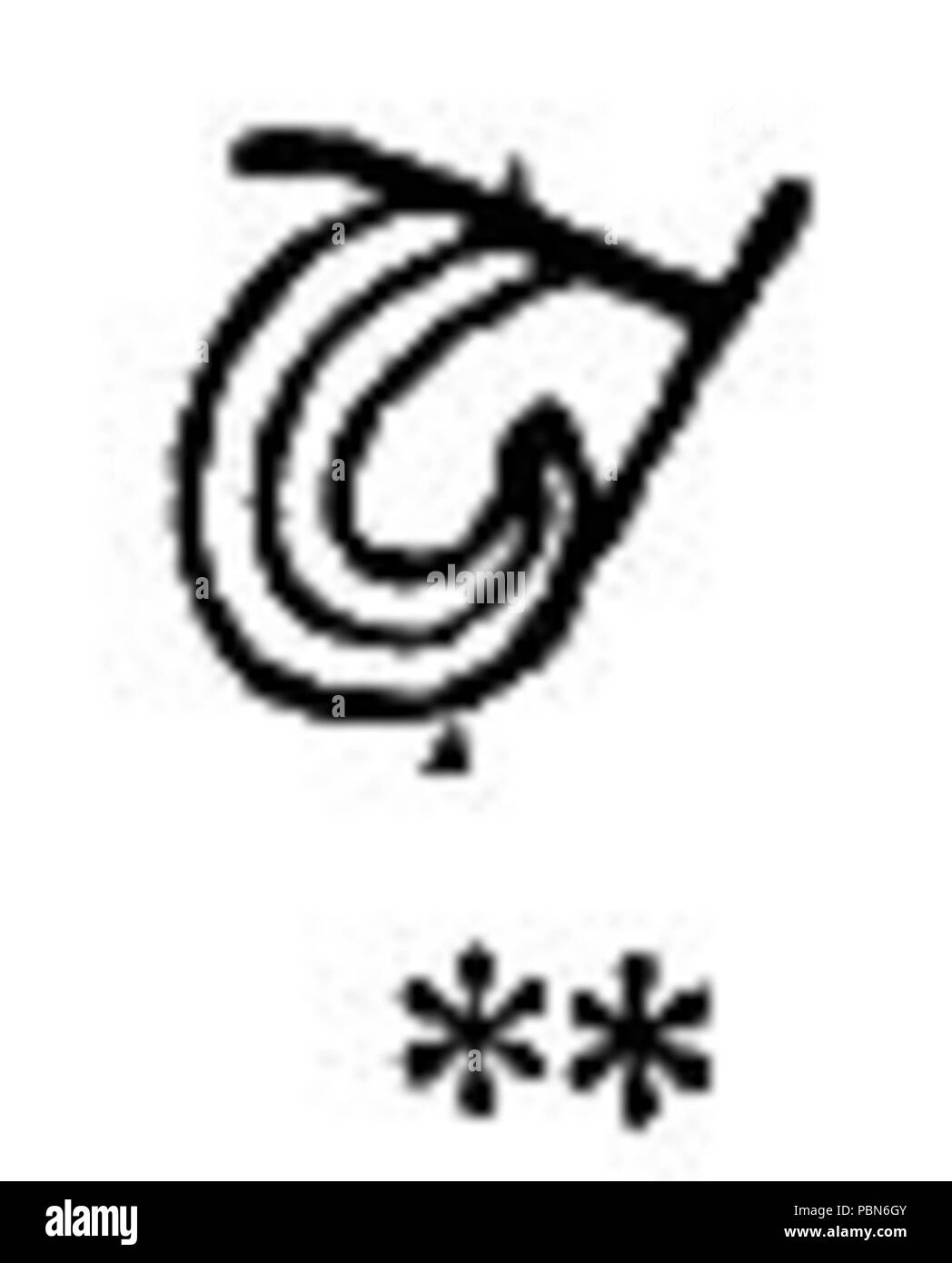 Hiéroglyphes Mayas 1010 Sidenote 97b Banque D'Images