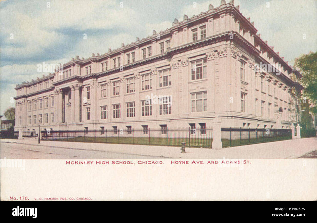1011 Mckinley High School, à Chicago. Hoyne Avenue et Adams (NPAR) 415630 St. Banque D'Images