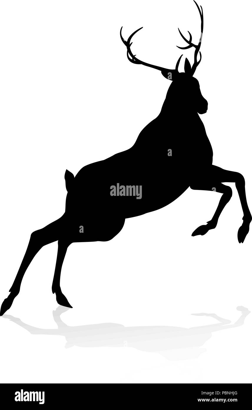 Silhouette Animal Deer Illustration de Vecteur