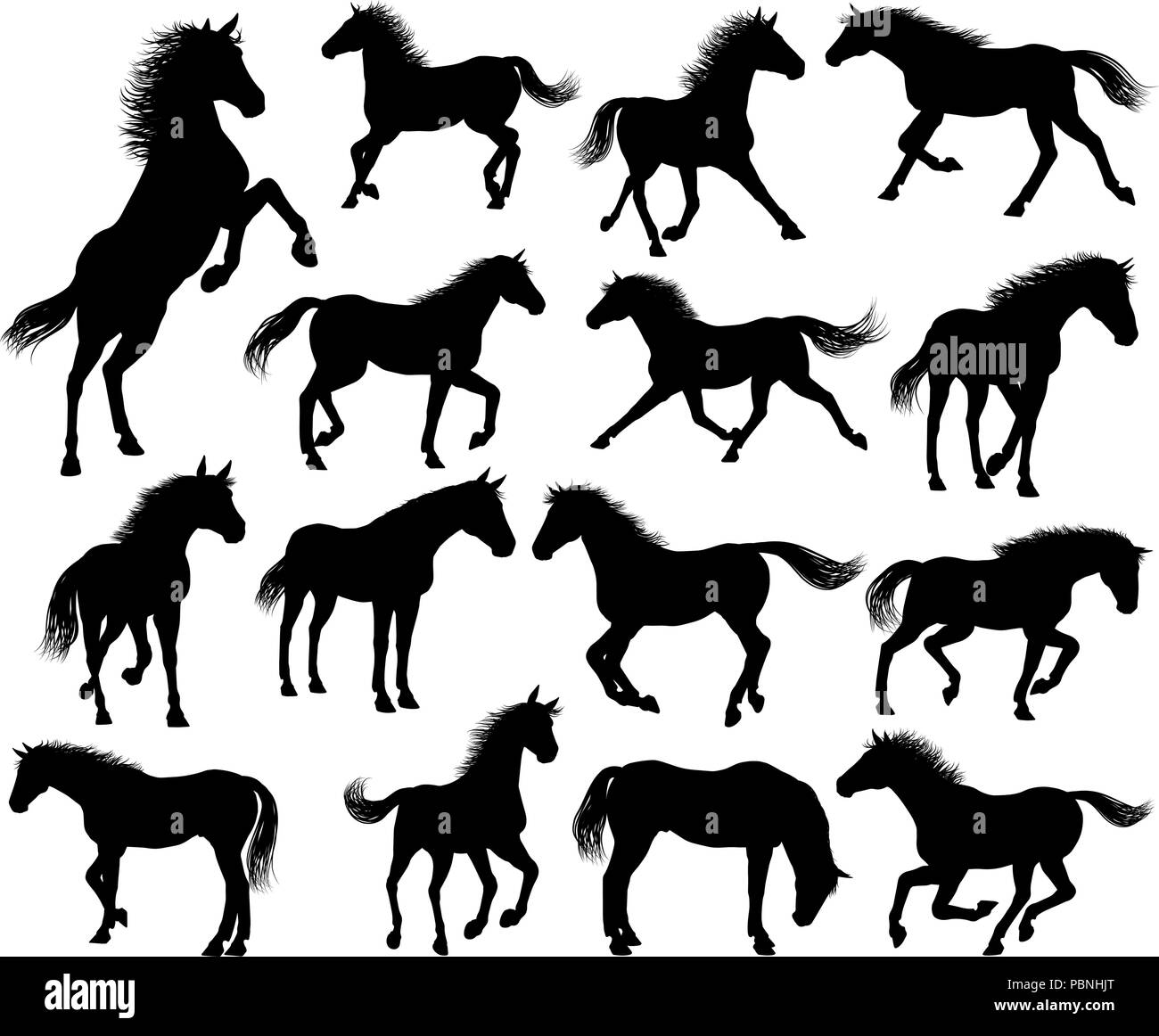 L'ensemble des silhouettes Illustration de Vecteur