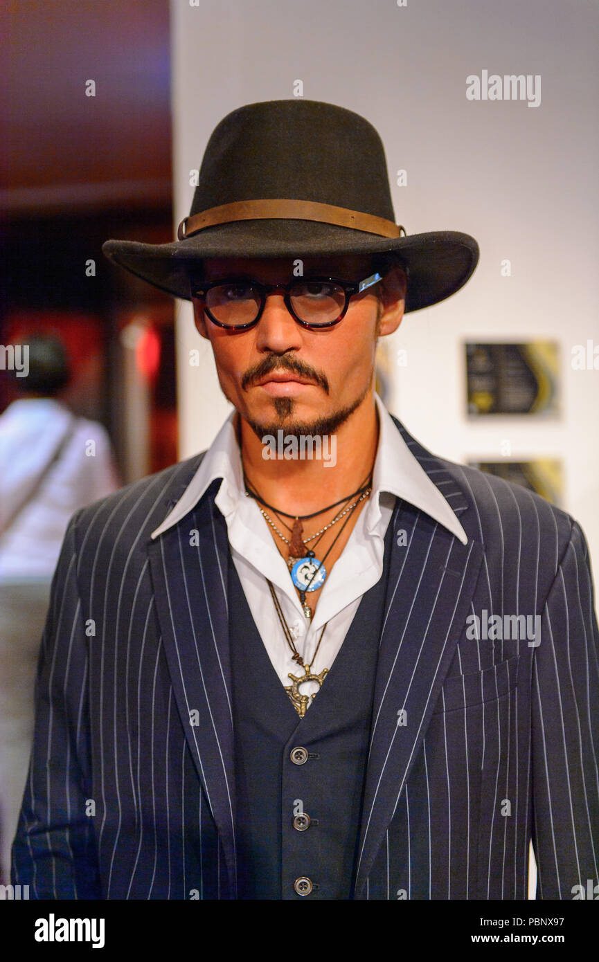 Londres, Angleterre - le 22 juillet 2016 : Johnny Depp, du musée de cire de Madame Tussauds. C'est une attraction touristique majeure à Londres Banque D'Images