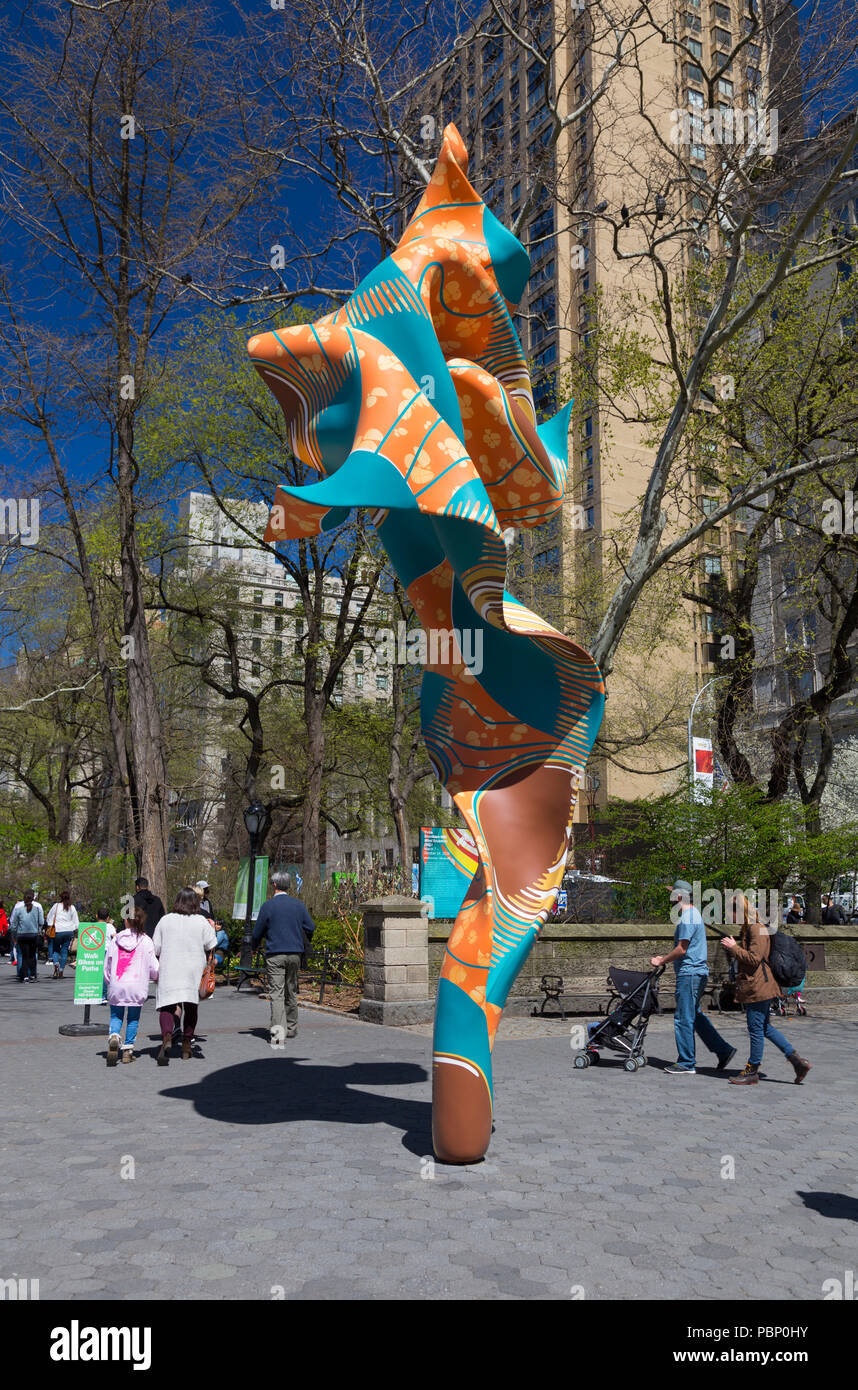 Yinka Shonibare's Sculpture éolienne près de Central Park, New York City, USA Banque D'Images
