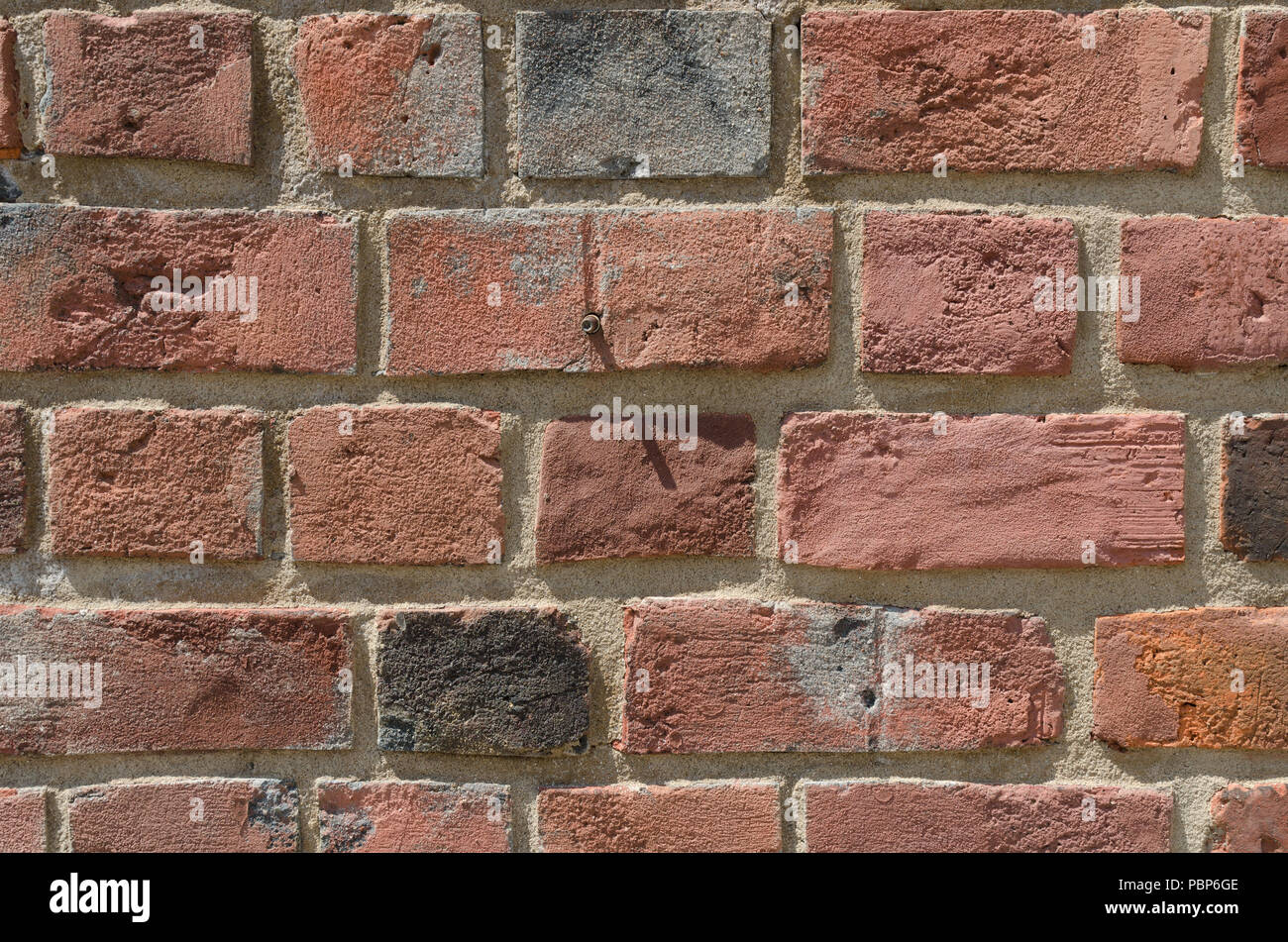 Mur de briques rouges en arrière-plan, la texture old vintage Banque D'Images