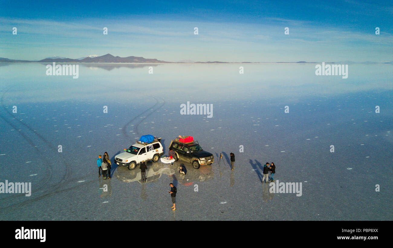 Voyageant à Uyuni le long de l'altiplano bolivien '' pour un voyage extraordinaire, du Chili à la Bolivie, une superbe intégrale le long de la Cordillère des Andes Banque D'Images