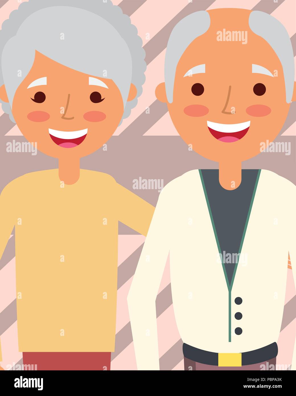 Papi et mamie embrassé heureux caractères vector illustration Image  Vectorielle Stock - Alamy