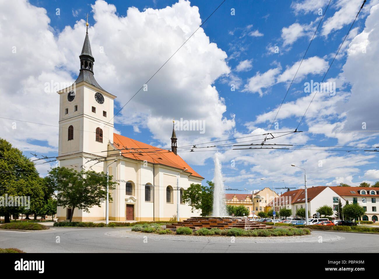 - Kostel Masarykovo Namesti, Lazne Bohdanec, Pardubicky kraj, Česká republika / église, Lazne Bohdanec, spa resort, Pardubice, République Tchèque Banque D'Images