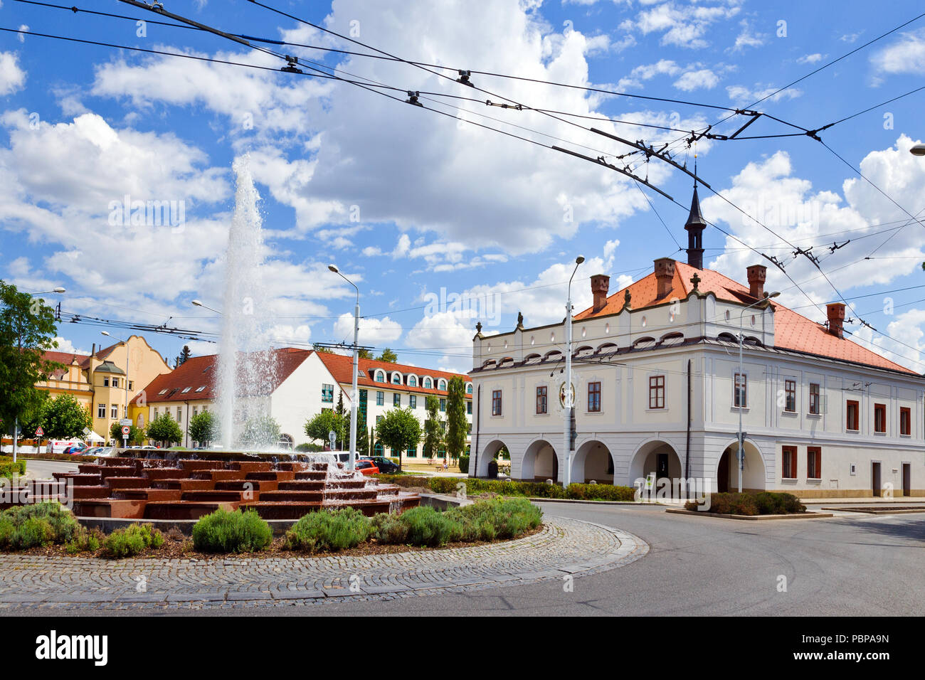 Masarykovo Namesti - radnice, Lazne Bohdanec, Pardubicky kraj, Česká republika / mairie, Lazne Bohdanec, spa resort, Pardubice, République tchèque republ Banque D'Images