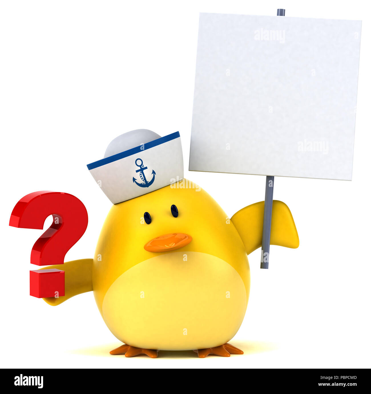 Oiseau jaune - 3D Illustration Banque D'Images