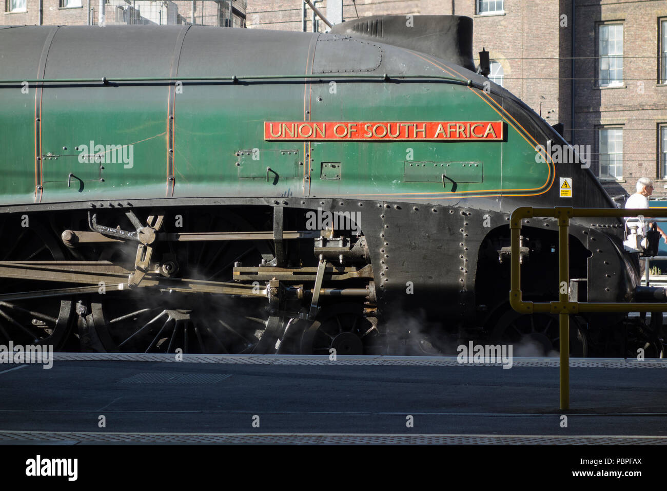 Union de l'Afrique du Sud une locomotive à vapeur à la gare de Paddington, Londres, UK Banque D'Images