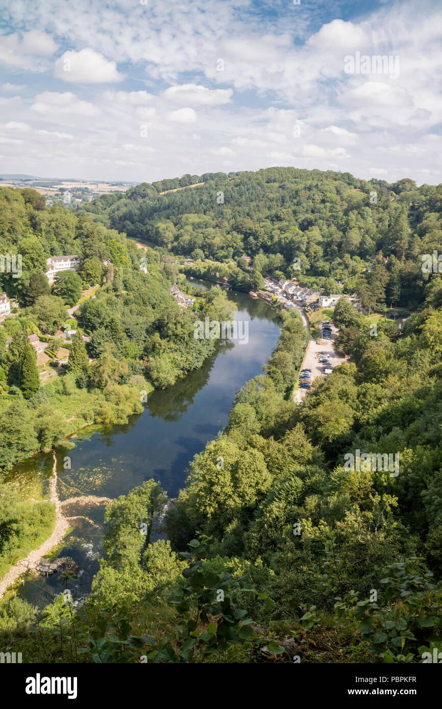 Symonds Yat dans la vallée de la Wye, vue sur la rivière Wye, Herefordshire, Angleterre Royaume-uni Banque D'Images