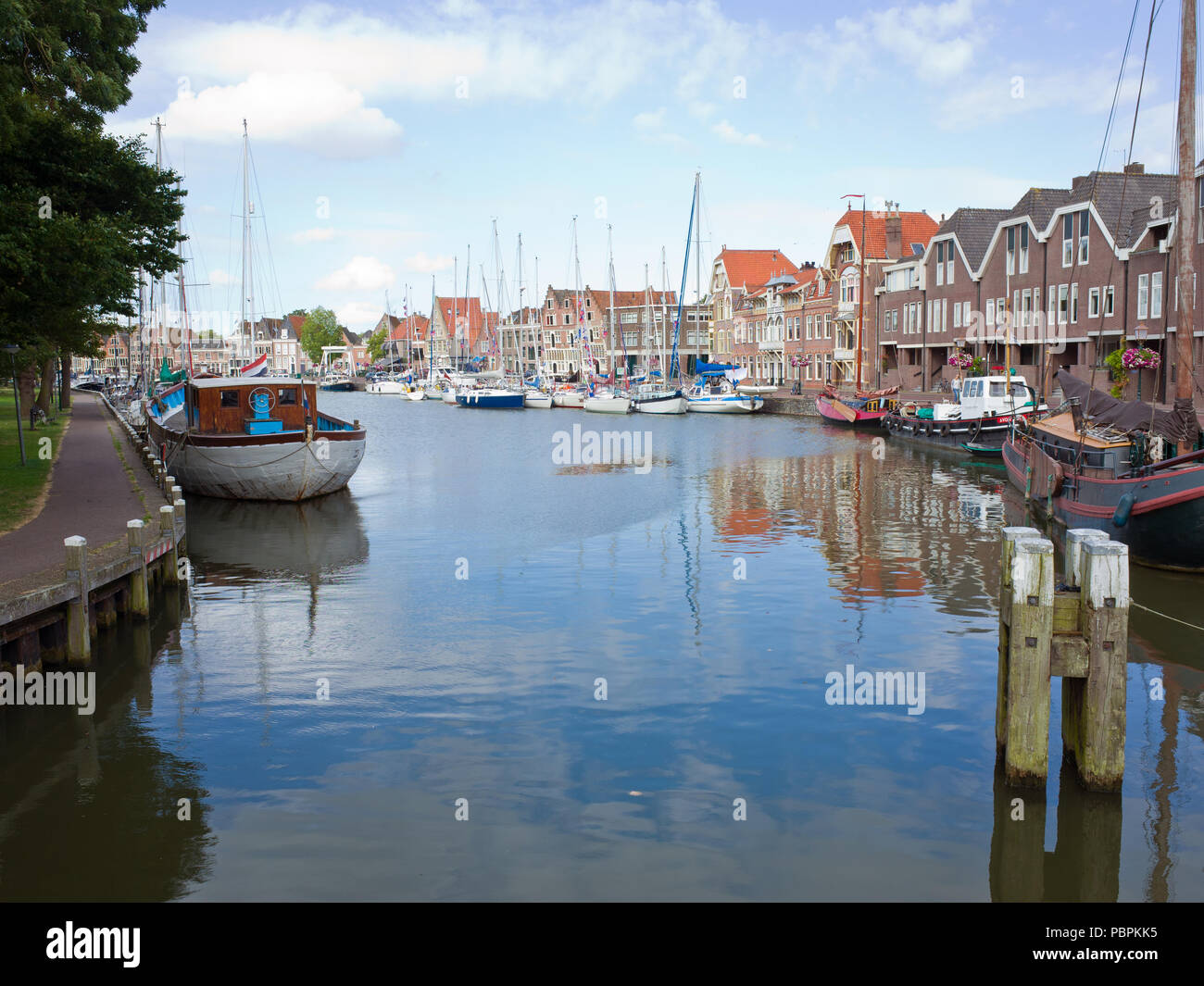 Hoorn Town Harbour Binnenhaven Hollande Banque D'Images