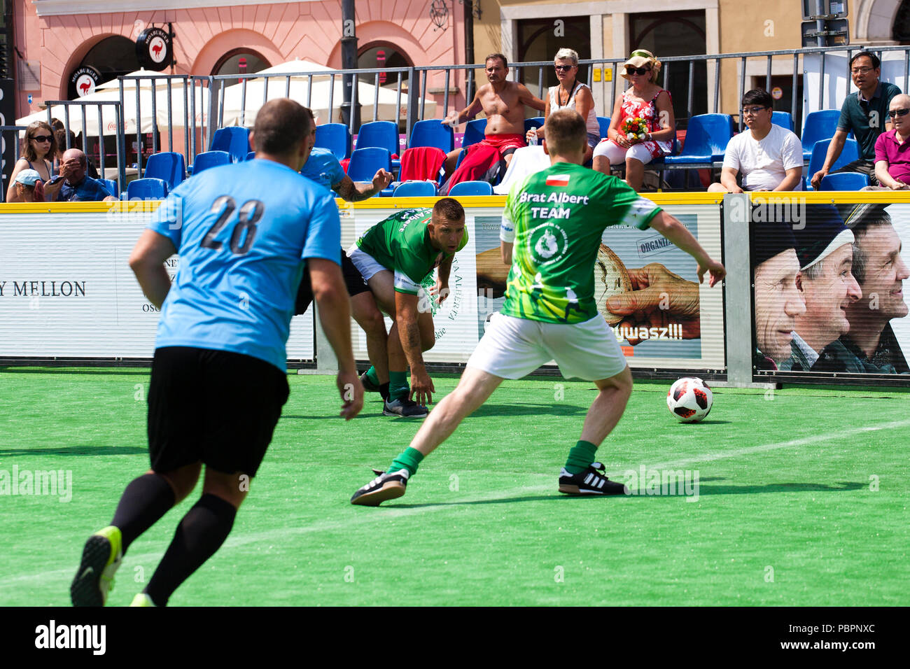 Wroclaw, Pologne, le 28 juillet 2018, l'International X Championnat de Football National Polonais de sans-abri et personnes Traçage WROCLAW CUP 2018, Crédit : Lidia/Mukhamadeeva Alamy Live News Banque D'Images