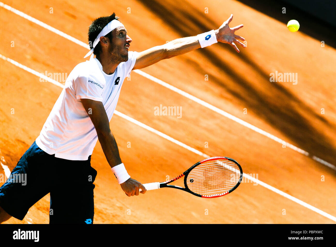 Hambourg, Allemagne, 29 juillet 2018 : Leonardo Mayer de l'Argentine au cours de la Tennis Open allemand à Hambourg Rothenbaum. Crédit : Frank Molter/Alamy live news Banque D'Images