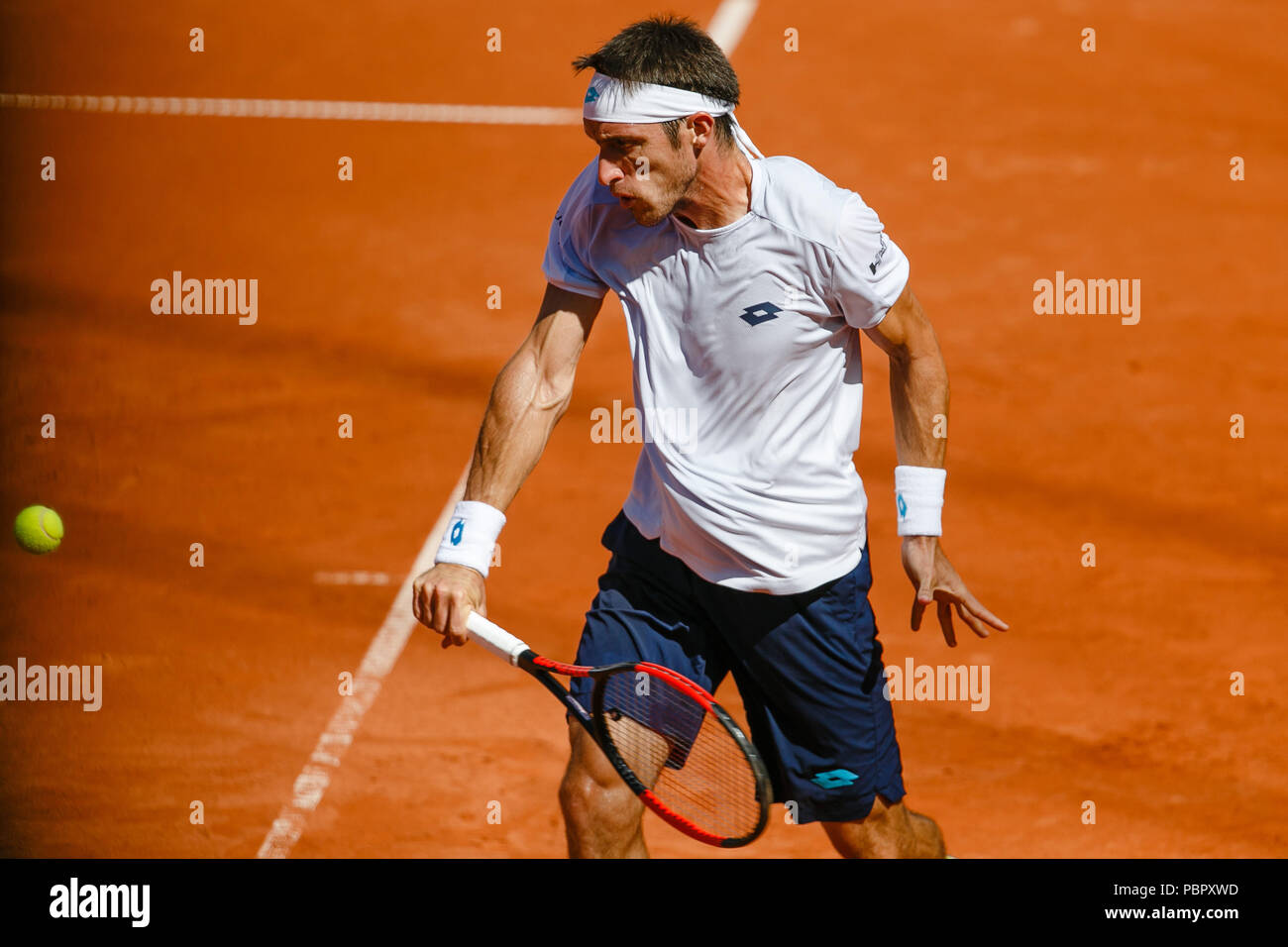 Hambourg, Allemagne, 29 juillet 2018 : Leonardo Mayer de l'Argentine au cours de la Tennis Open allemand à Hambourg Rothenbaum. Crédit : Frank Molter/Alamy live news Banque D'Images