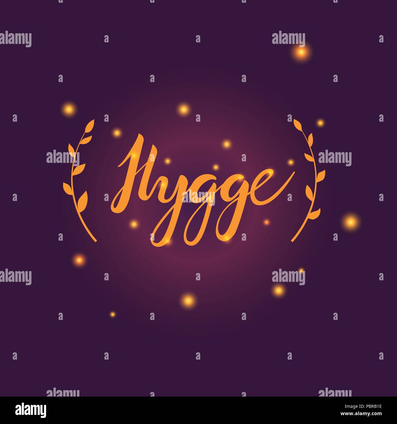 Vector Hygge carte avec lettrage main inscription Illustration de Vecteur