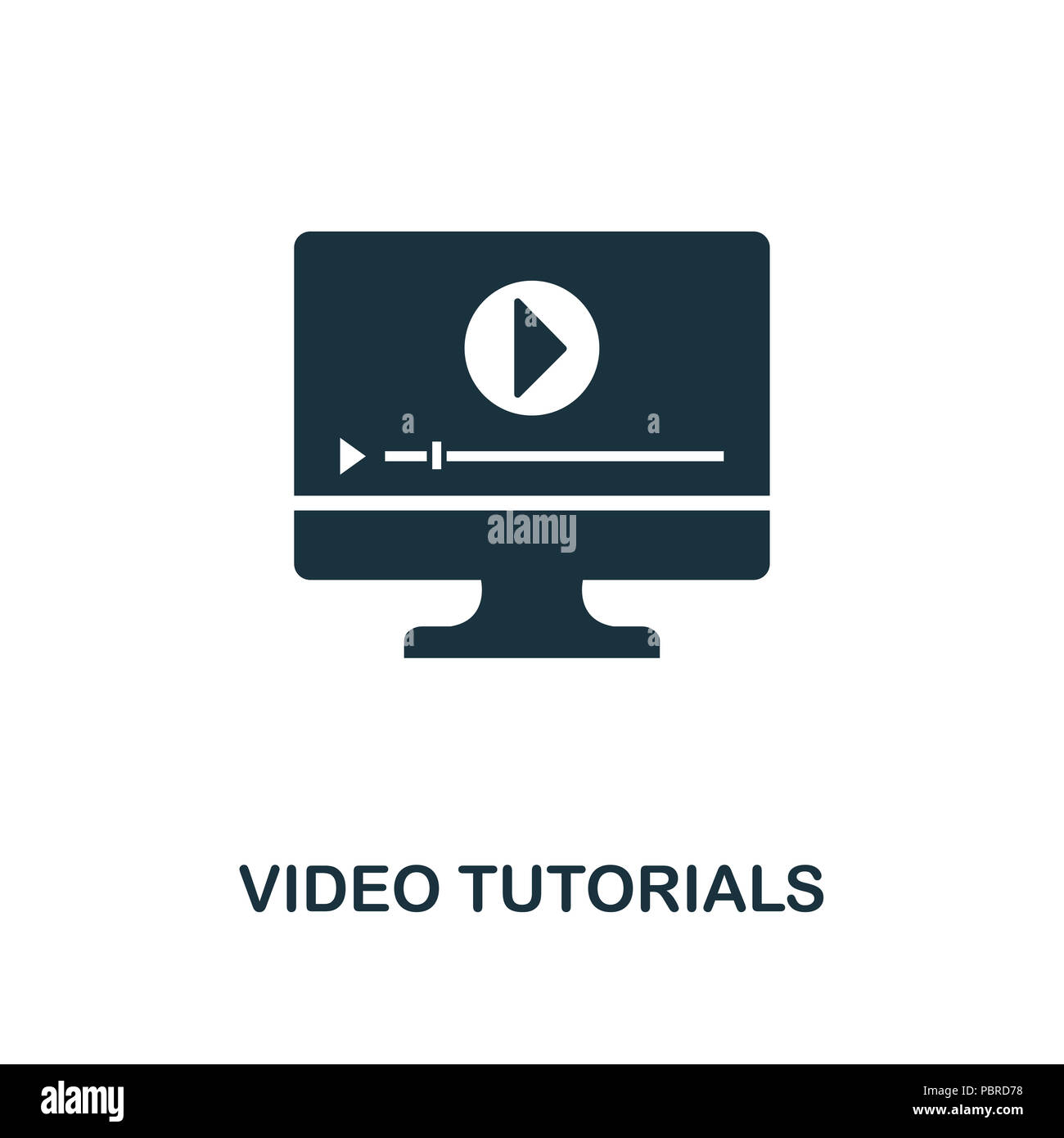 L'icône de création de didacticiels vidéo. Élément simple illustration. Tutoriels vidéo conception de symbole de l'éducation en ligne collection. Peut être utilisé pour nous Banque D'Images