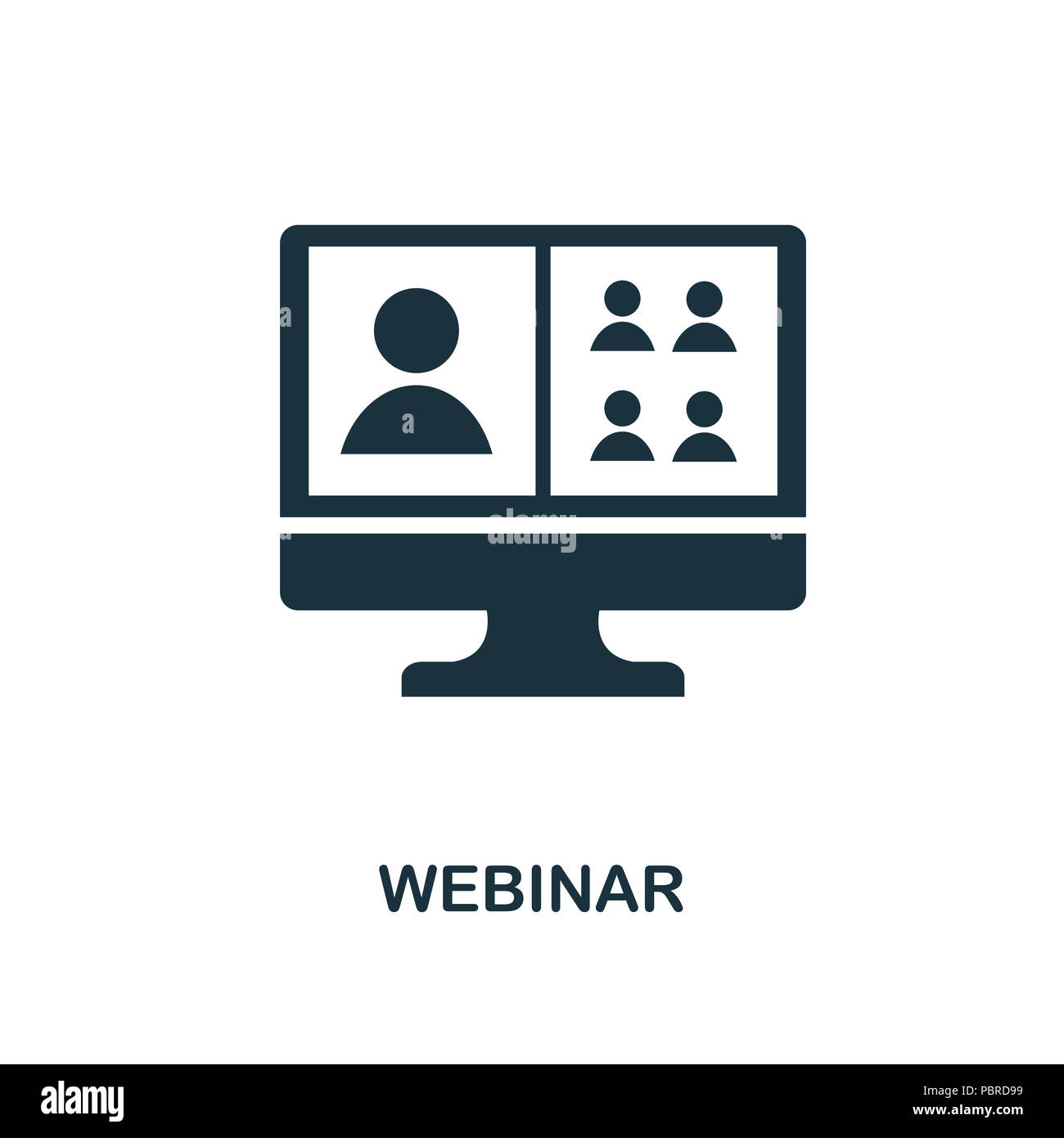 L'icône de création de webinaires. Élément simple illustration. Concept de design symbole webinaire de l'éducation en ligne collection. Peut être utilisé pour le web, mobile, web d Banque D'Images