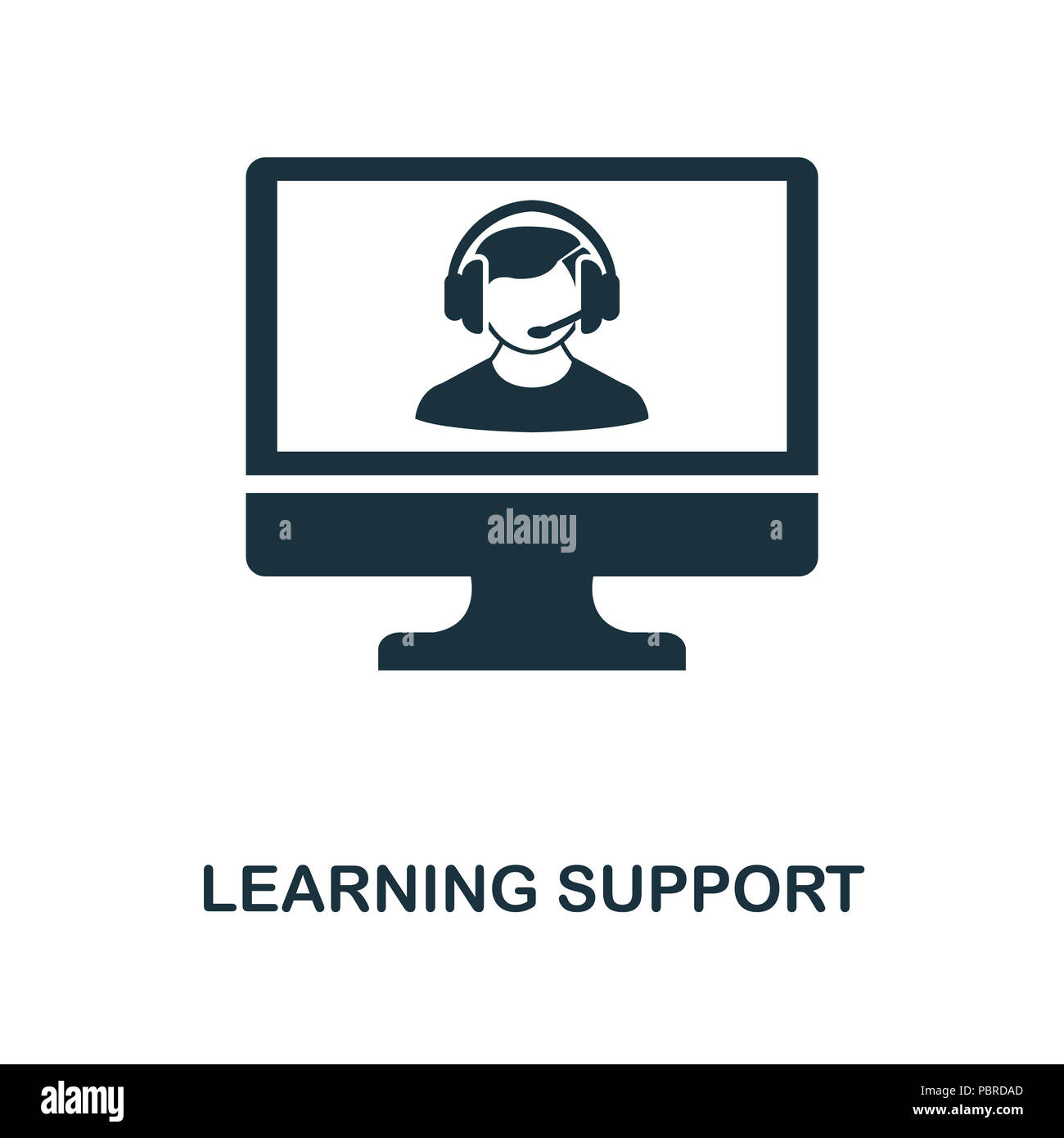 L'icône de création d'aide à l'apprentissage. Élément simple illustration. Concept de soutien à l'apprentissage de l'éducation en ligne conception symbole collection. Peut être utilisé pour Banque D'Images