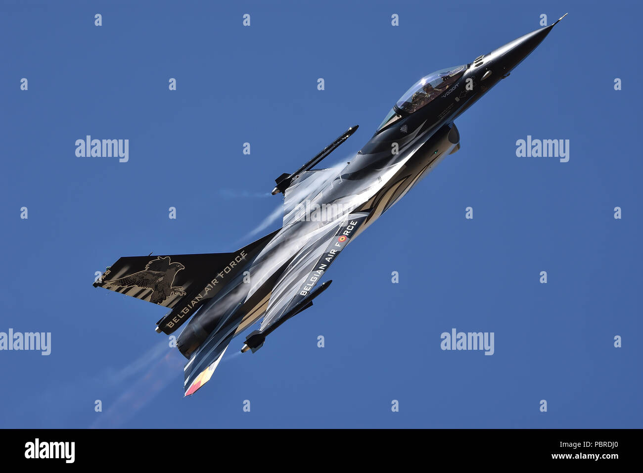 Exposition de la Force aérienne belge F16 MLU au Royal International Air Tattoo 2018 RAF Fairford Banque D'Images