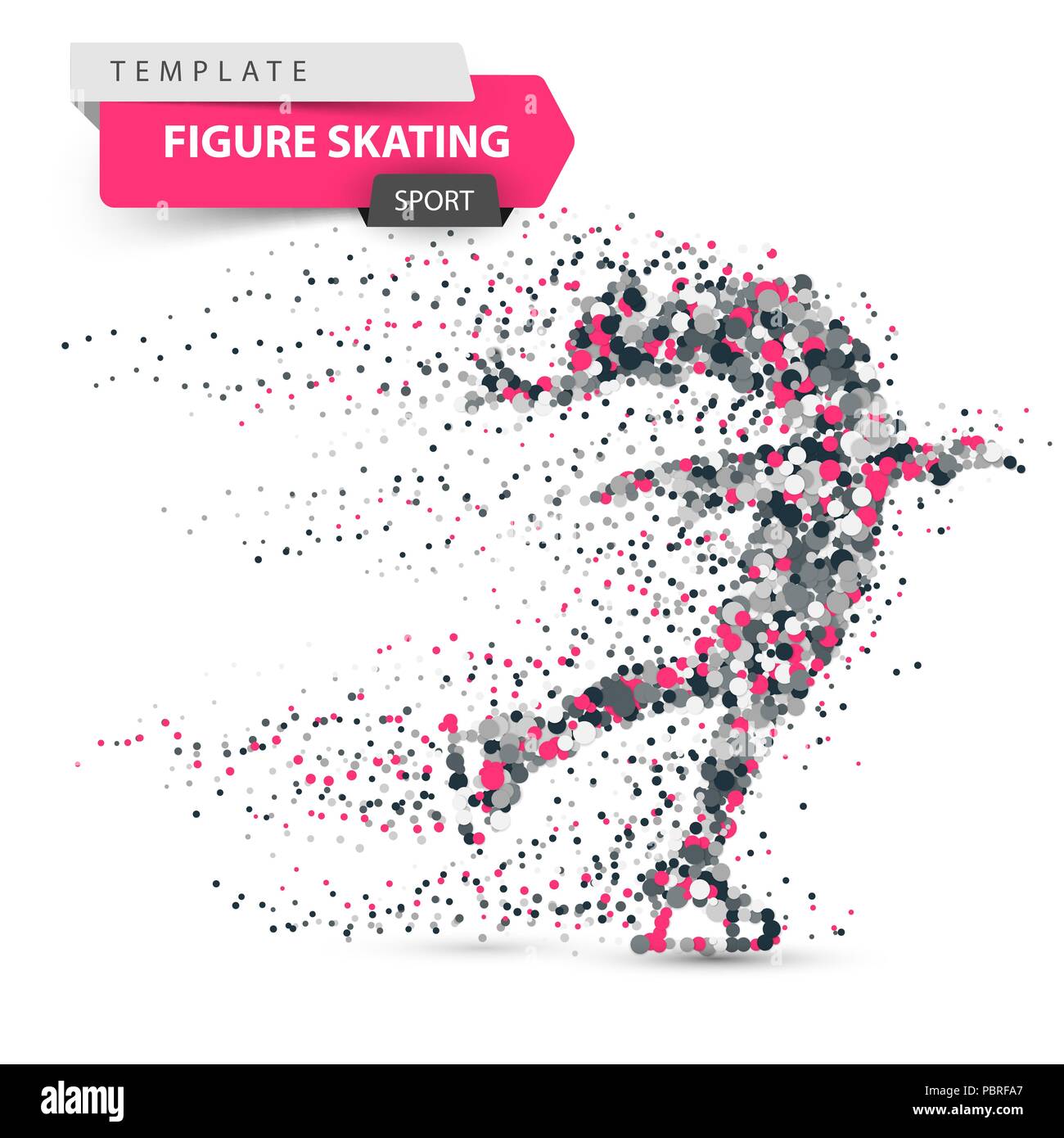 Patinage artistique - dot illustration. Modèle Sport. Illustration de Vecteur