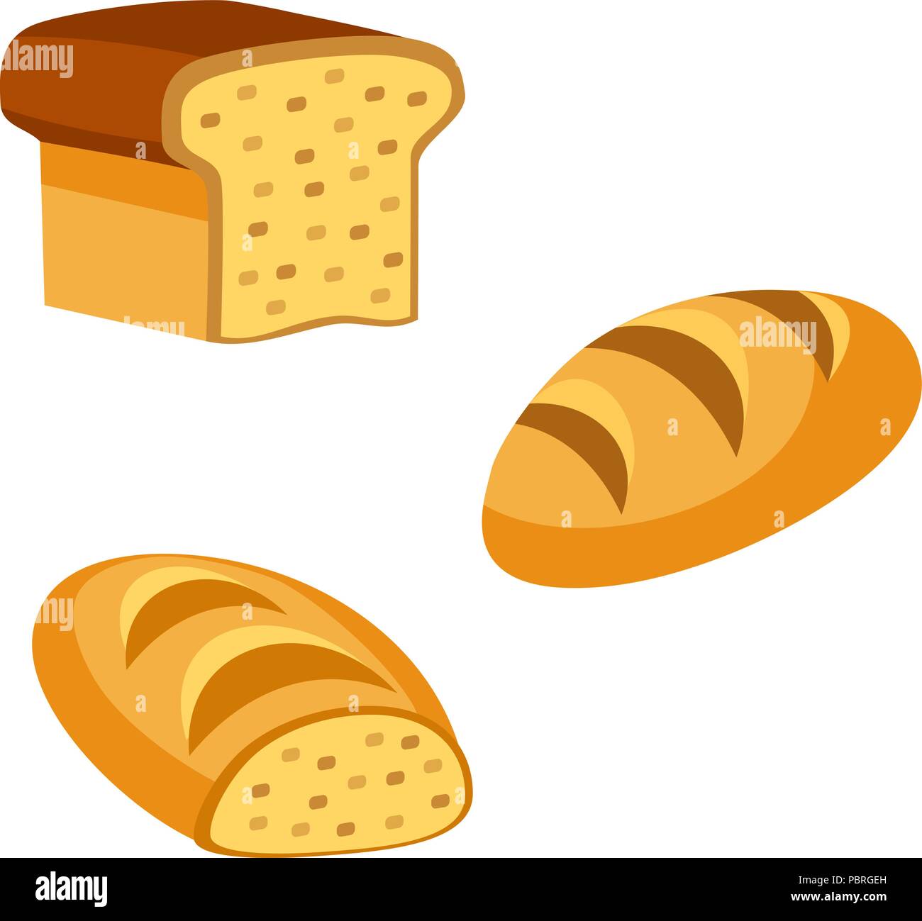 Cartoon vector icônes pain Illustration de Vecteur