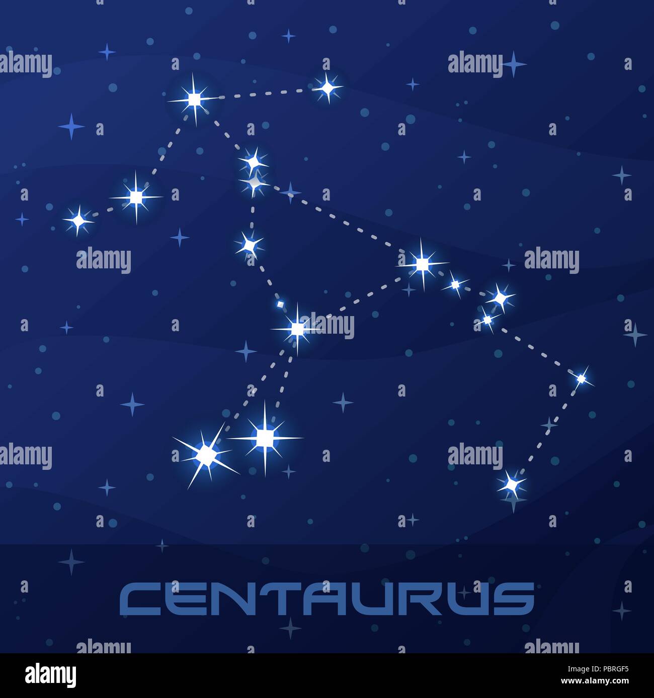 Constellation du Centaure, Centaure, nuit sky Illustration de Vecteur