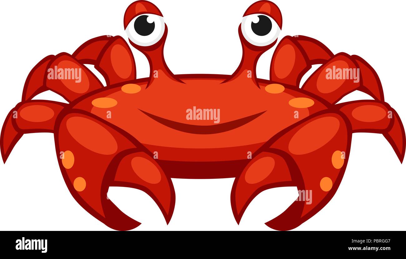 Vector Cartoon caractère crabe Illustration de Vecteur