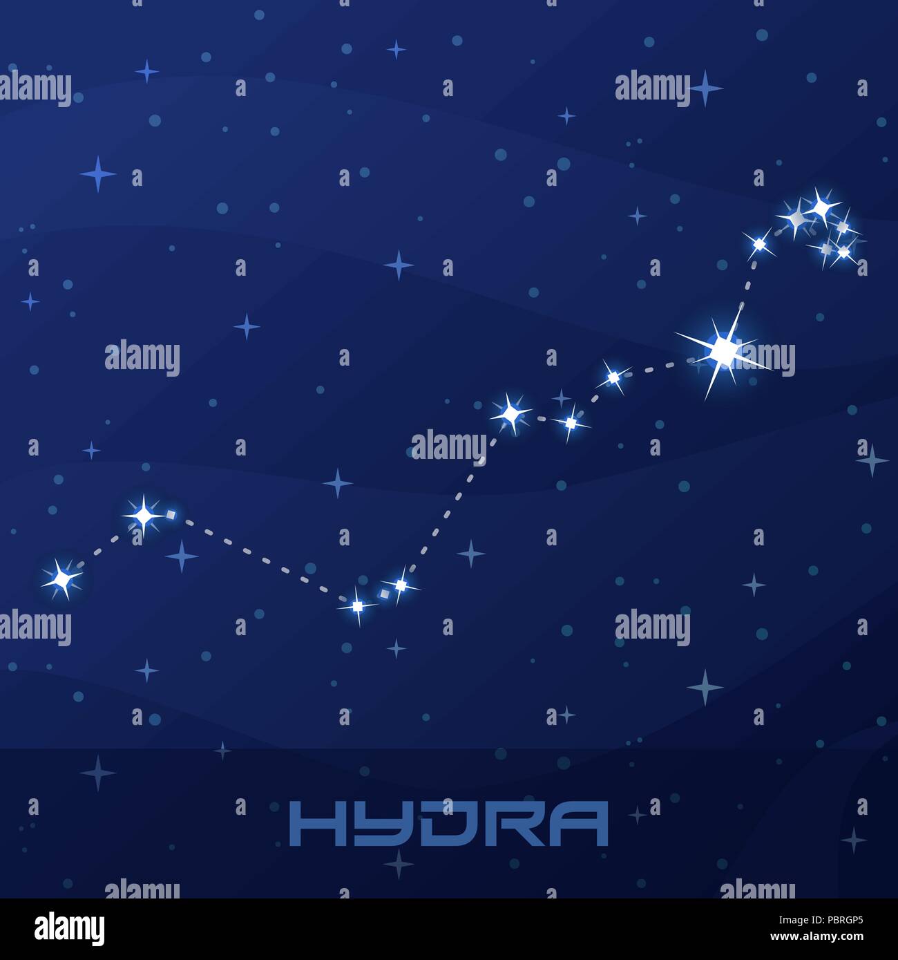 Constellation Hydra, Serpent d'eau Illustration de Vecteur