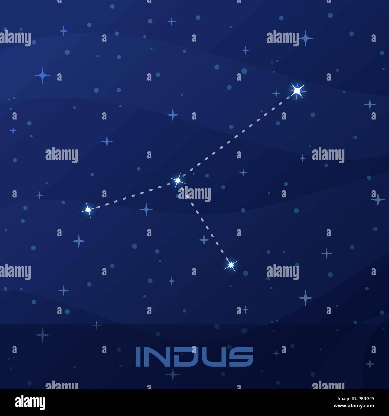 Constellation Indus, indien, star night sky Illustration de Vecteur