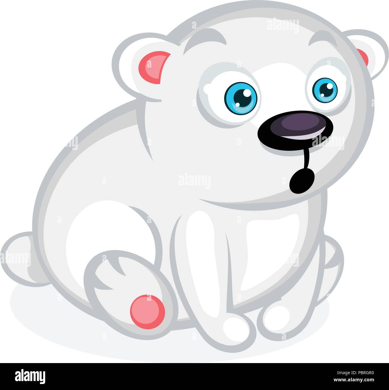 Surpris peu cartoon ours polaire aux yeux bleus Illustration de Vecteur