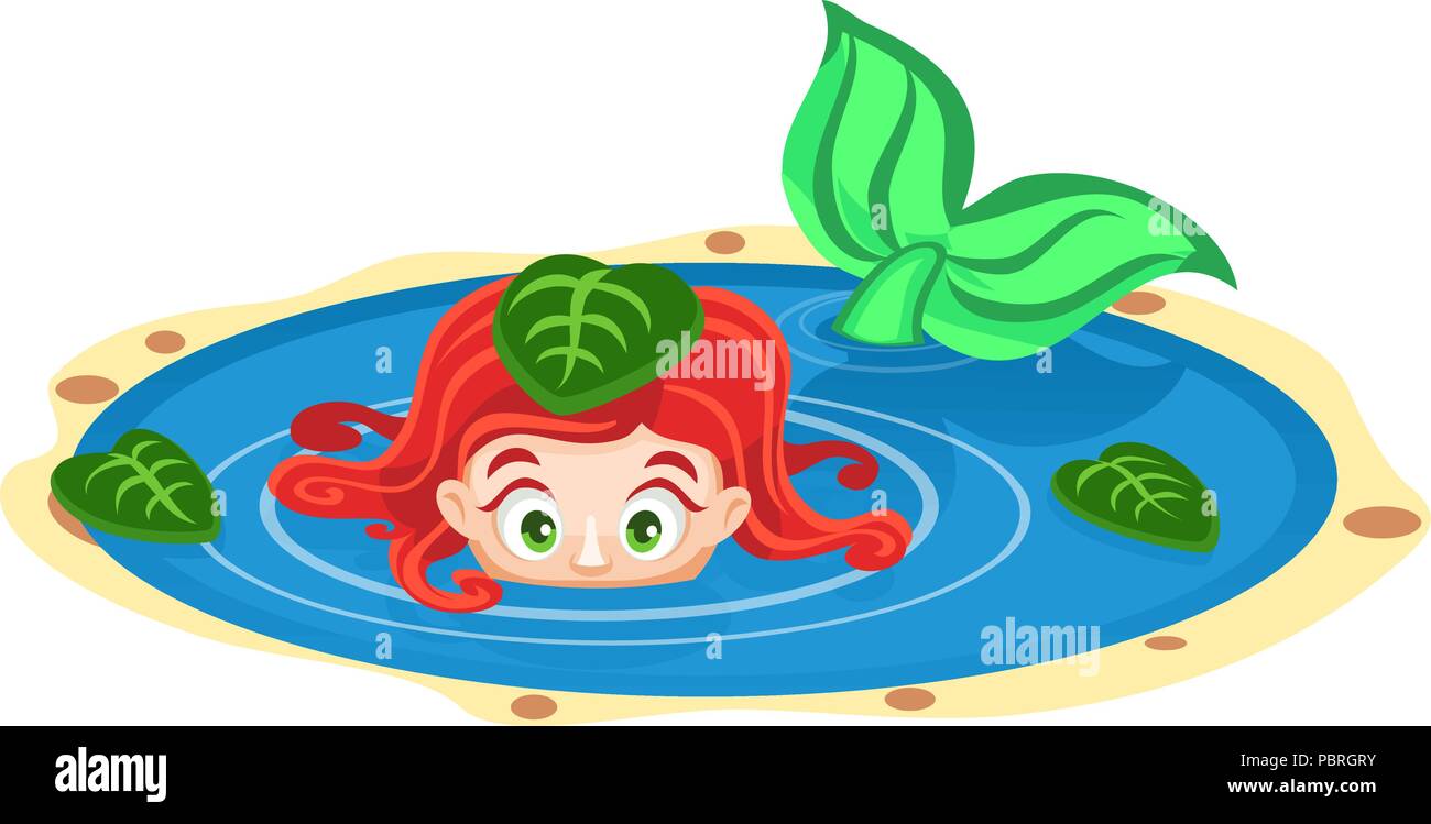 Vector Cartoon caractère mermaid Illustration de Vecteur