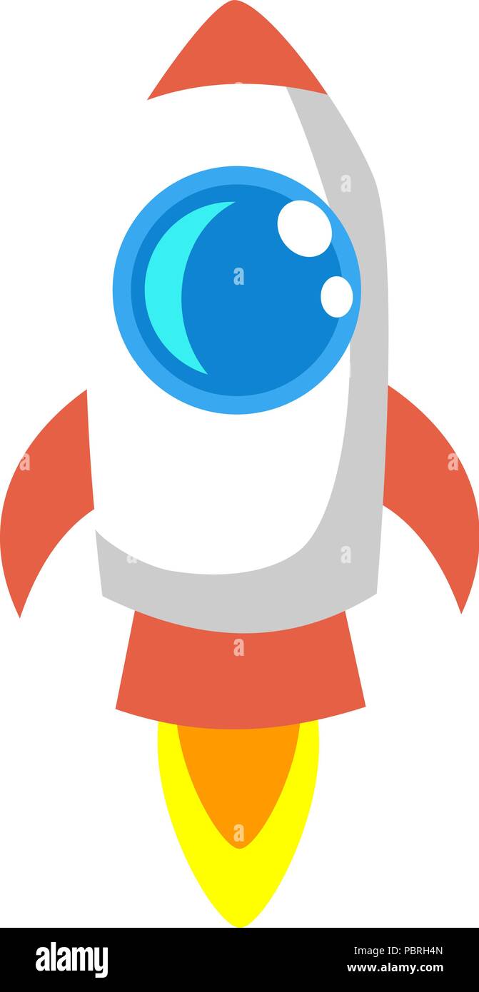 Cartoon vector icône fusée spatiale Illustration de Vecteur