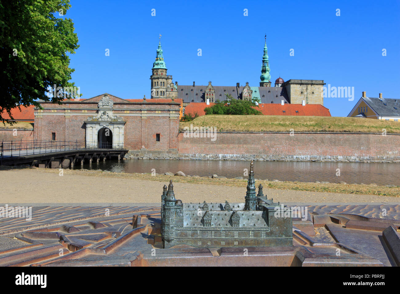 Un modèle à l'échelle de Château de Kronborg (Site du patrimoine mondial de l'UNESCO depuis 2000), le Danemark à Helsingor Banque D'Images