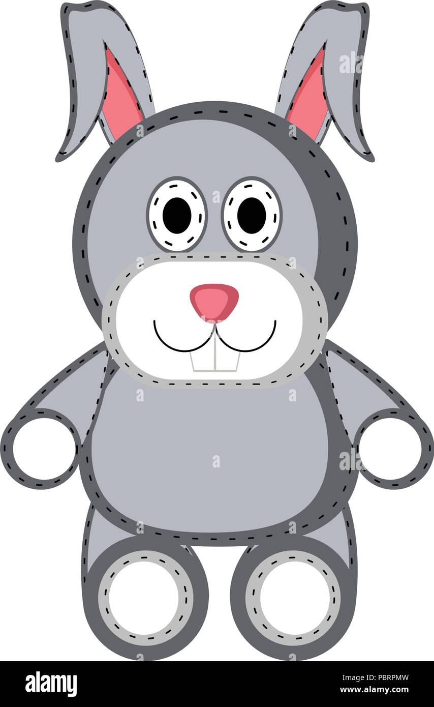 Icône jouet lapin farci isolés Illustration de Vecteur