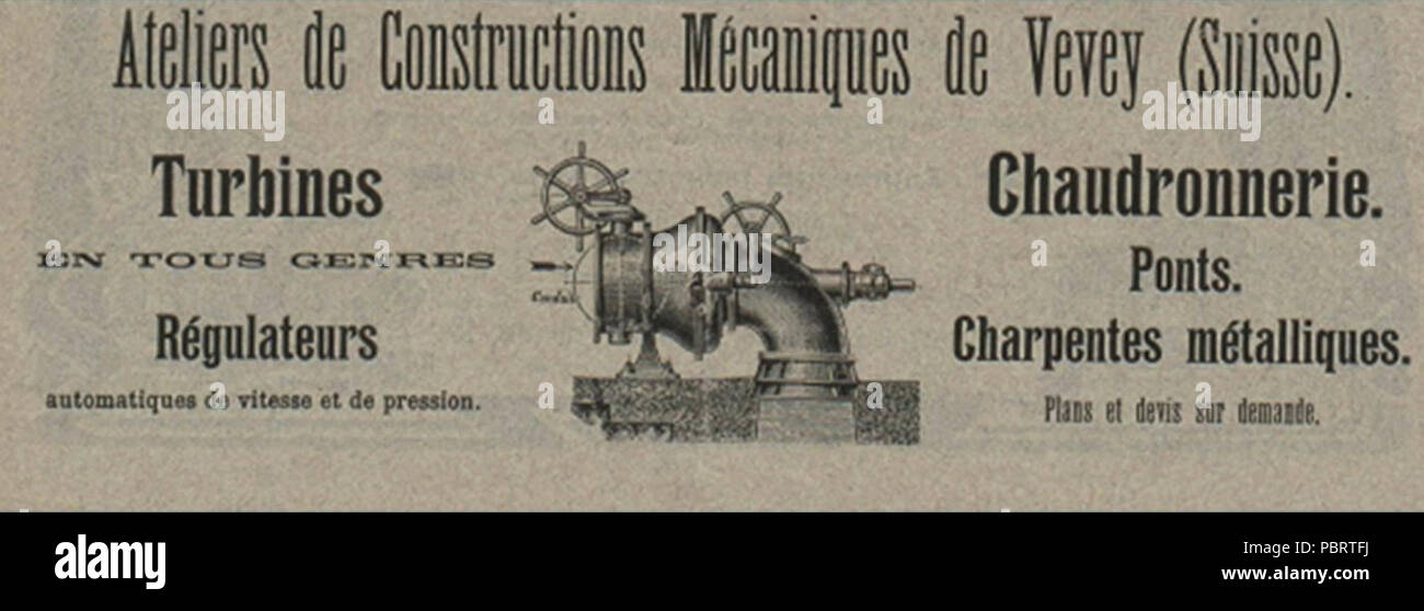 ACMV technique Bulletin Suisse romande 1902. Banque D'Images