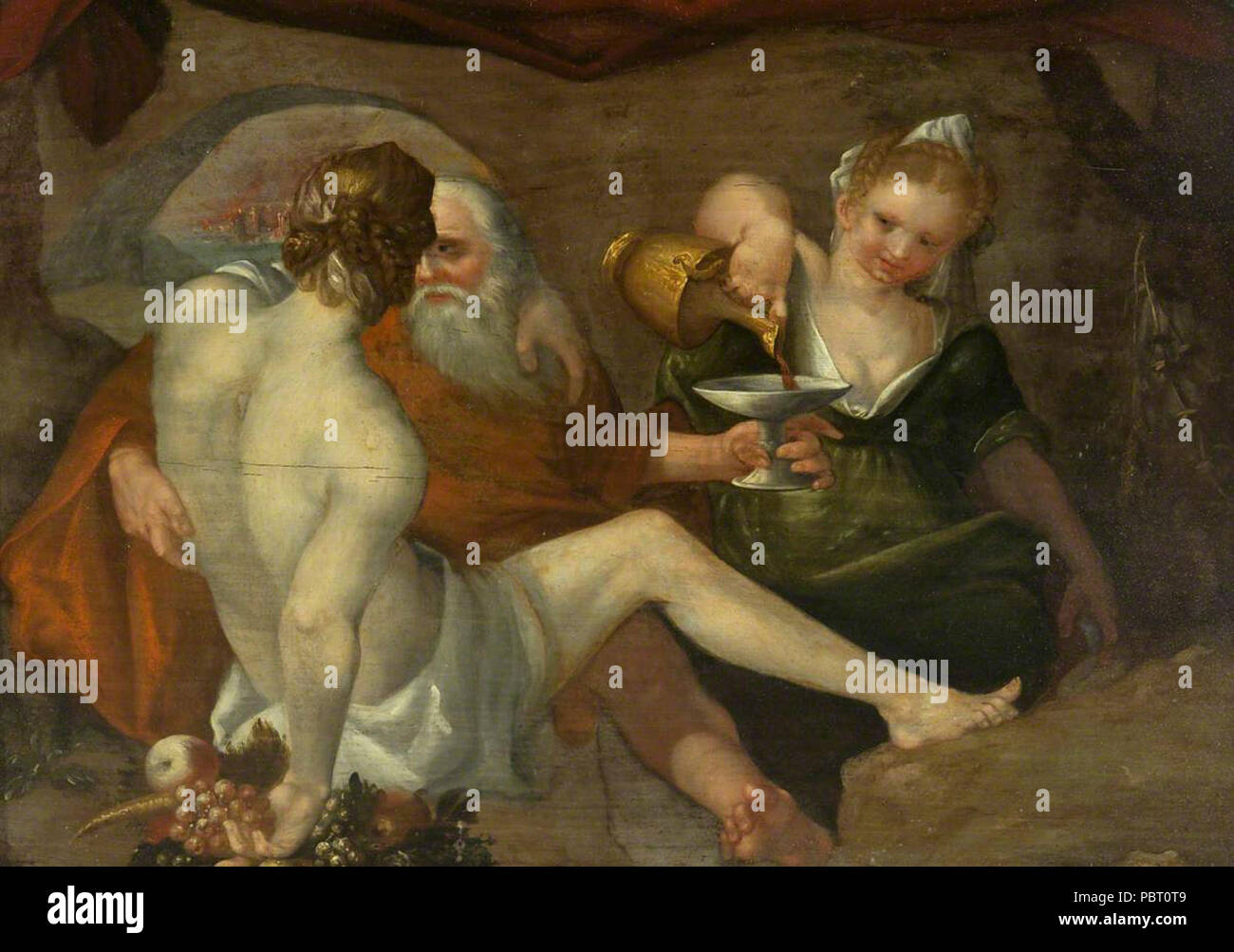 Adam van Noort (attr.) - Le Lot et ses filles. Banque D'Images